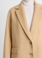 VINCE | Wool-Blend Single-Breasted Coat in Coats - CAMEL