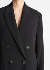 VINCE | Crepe Double-Breasted Blazer in Blazers - BLACK