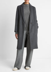 VINCE | Classic Wool-Blend Straight Coat in Coats - CHARCOAL