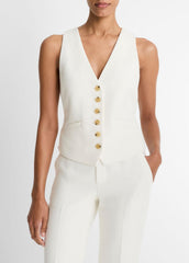 VINCE | Sculptural Fitted Vest in Vests - OFF WHITE