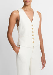VINCE | Sculptural Fitted Vest in Vests - OFF WHITE