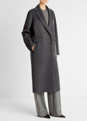 VINCE | Wool-Blend Single-Breasted Coat in Coats - CHARCOAL