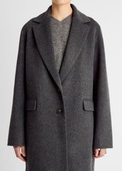 VINCE | Wool-Blend Single-Breasted Coat in Coats - CHARCOAL