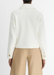 VINCE | Cotton-Blend Shirt Jacket in Jackets - OFF WHITE