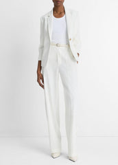 VINCE | Linen-Blend Shrunken Blazer in Blazers - OFF WHITE