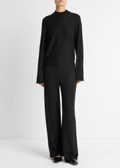 VINCE | Cozy Dolman-Sleeve Mock-Neck Top in Long Sleeve - BLACK