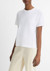 VINCE | Pima Cotton Crew Neck T-Shirt in Short Sleeve - OPTIC WHITE