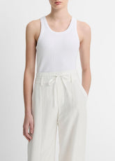 VINCE | Ribbed Scoop-Neck Tank in Tank Tops - OPTIC WHITE
