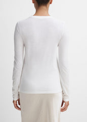 VINCE | Essential Long Sleeve Crew Neck T-Shirt in Long Sleeve - OPTIC WHITE