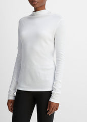 VINCE | Essential Long Sleeve Turtleneck in Long Sleeve - OPTIC WHITE