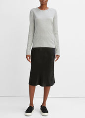 VINCE | Essential Long Sleeve Crew Neck T-Shirt in Long Sleeve - HEATHER GREY