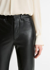 VINCE | Leather Straight-Leg Trouser in Trousers - BLACK