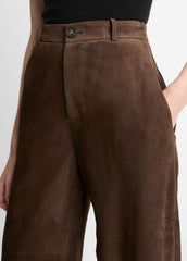 VINCE | Suede Mid-Rise Trouser in Trousers - DEEP ESPRESSO