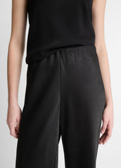 VINCE | Colette High-Rise Fluid Satin Bias Pant in Trousers - BLACK