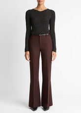 VINCE | Sculptural Flare Trouser in Trousers - BLACK GRAPE