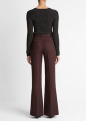 VINCE | Sculptural Flare Trouser in Trousers - BLACK GRAPE