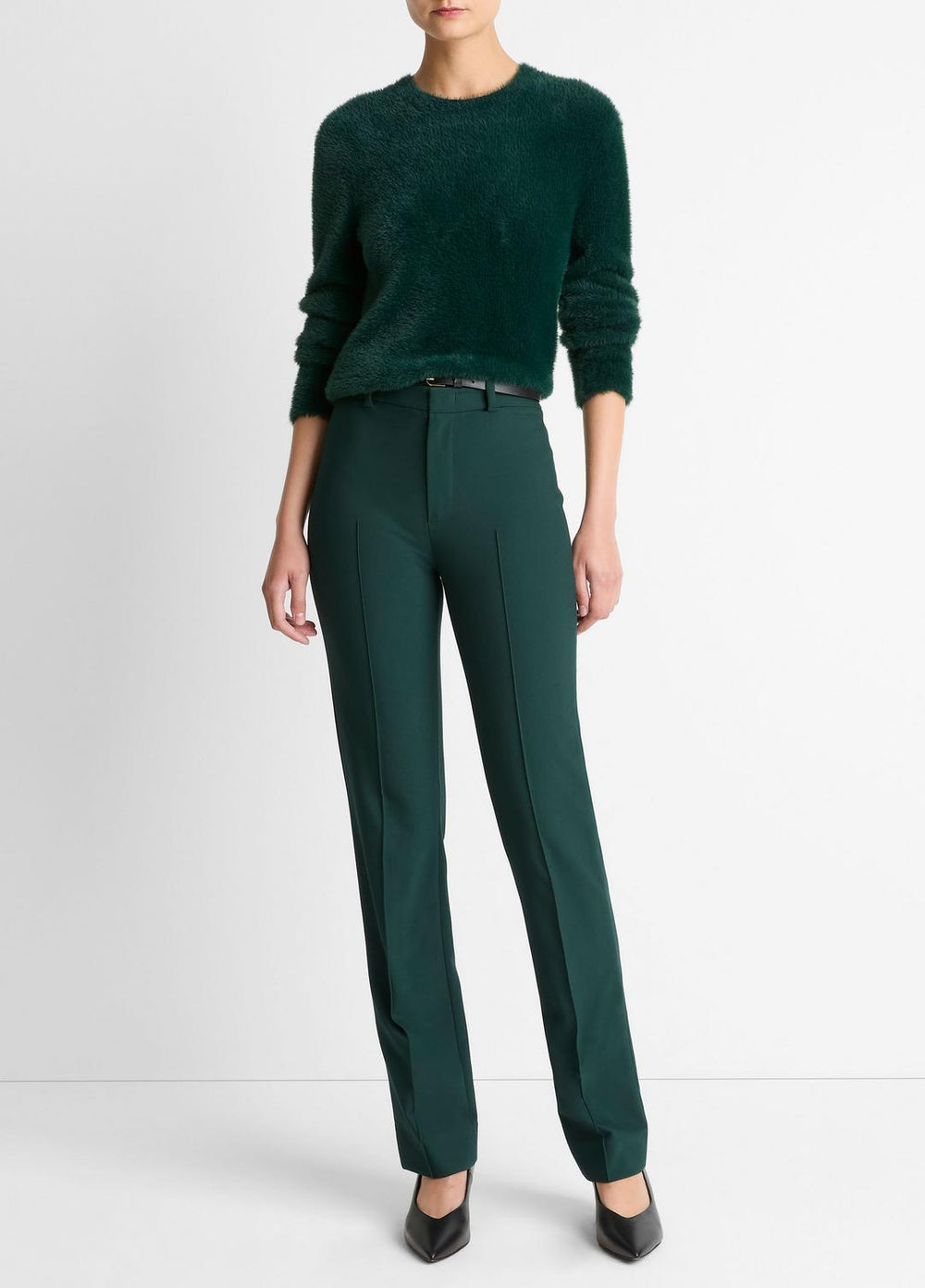 VINCE | Cotton-Blend Slim Cigarette Pant in Trousers - JUNIPER