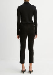 VINCE | Stretch Suede Split Hem Crop Legging in Leggings - BLACK