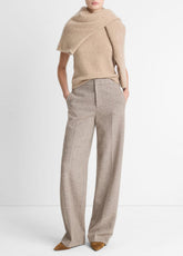 VINCE | Donegal Wool-Blend Wide-Leg Trouser in Trousers - OAT STONE