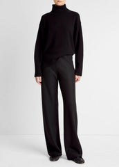 VINCE | Italian Wool-Blend High-Waist Bias Pant in Trousers - BLACK