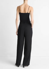 VINCE | High-Waist Pleated Trouser in Trousers - BLACK