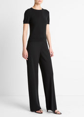VINCE | Colette High-Rise Crepe Bias Pant in Trousers - BLACK