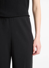 VINCE | Colette High-Rise Crepe Bias Pant in Trousers - BLACK