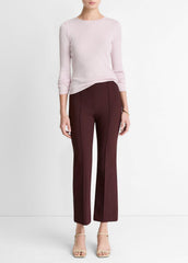 VINCE | Niki Mid-Rise Pintuck Crop Flare Pant in Trousers - OXBLOOD