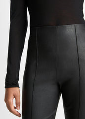 VINCE | Stretch-Leather Crop Flare Pant in Trousers - BLACK