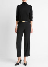 VINCE | Crepe Tapered Pull-On Pant in Trousers - BLACK