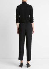 VINCE | Crepe Tapered Pull-On Pant in Trousers - BLACK
