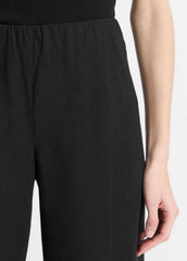 VINCE | Cotton-Blend High-Waist Bias Pant in Trousers - BLACK