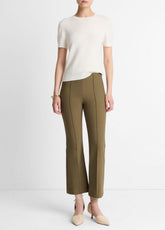VINCE | Niki Mid-Rise Pintuck Crop Flare Pant in Trousers - CYPRESS