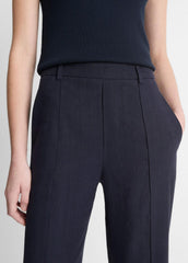 VINCE | Grace Mid-Rise Linen-Blend Pull-On Pant in Trousers - COASTAL BLUE
