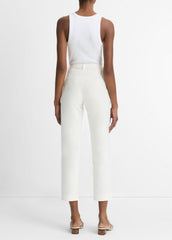 VINCE | Avery Mid-Rise Italian Stretch-Cotton Chino Pant in Trousers - OFF WHITE