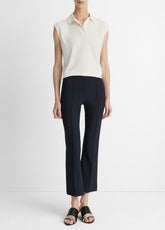 VINCE | Niki Mid-Rise Pintuck Crop Flare Pant in Pants - COASTAL BLUE