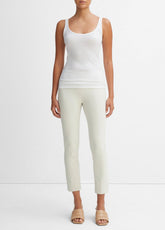 VINCE | Women's Stitch Front Seam Ponte Legging - GESSO