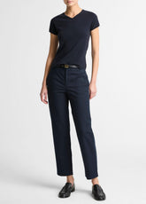 VINCE | Avery Mid-Rise Italian Stretch-Cotton Chino Pant in Trousers - COASTAL BLUE
