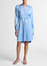 VINCE | Matte Satin Band-Collar Dress in Dresses - HYDRA