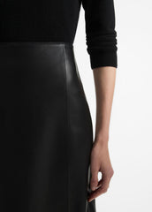 VINCE | Leather Straight Skirt in Skirts - BLACK