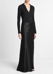 VINCE | Satin Maxi Skirt in Skirts - BLACK
