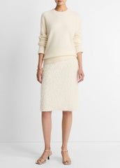 VINCE | Feathery-Fringe Knee Skirt in Skirts - LIGHT CREAM