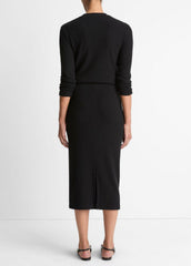 VINCE | Cozy Rib Midi Skirt in Skirts - BLACK