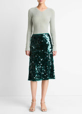 VINCE | Paillette Bias Skirt in Skirts - JUNIPER