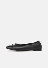 VINCE | Darla Leather Ballet Flat in Loafers & Flats - BLACK