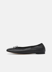 VINCE | Darla Leather Ballet Flat in Loafers & Flats - BLACK