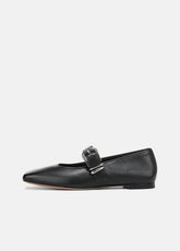 VINCE | Daniela Leather Mary Jane Flat in Loafers & Flats - BLACK