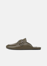 VINCE | Minetta Leather Loafer Mule in Loafers & Flats - MILITARE