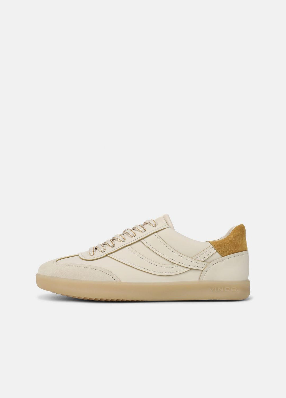 VINCE | Oasis Contrast-Edge Leather & Suede Sneaker in Sneakers - MOONLIGHT/GOLDEN DESERT