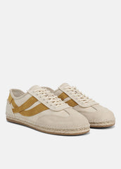 VINCE | Oasis Linen & Leather Espadrille Sneaker in Sneakers - MOONLIGHT/GOLDEN DESERT